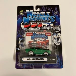 Fun Line Muscle Machines Green ‘66 Mustang. 1:64 Scale. 01-40 Die Cast.